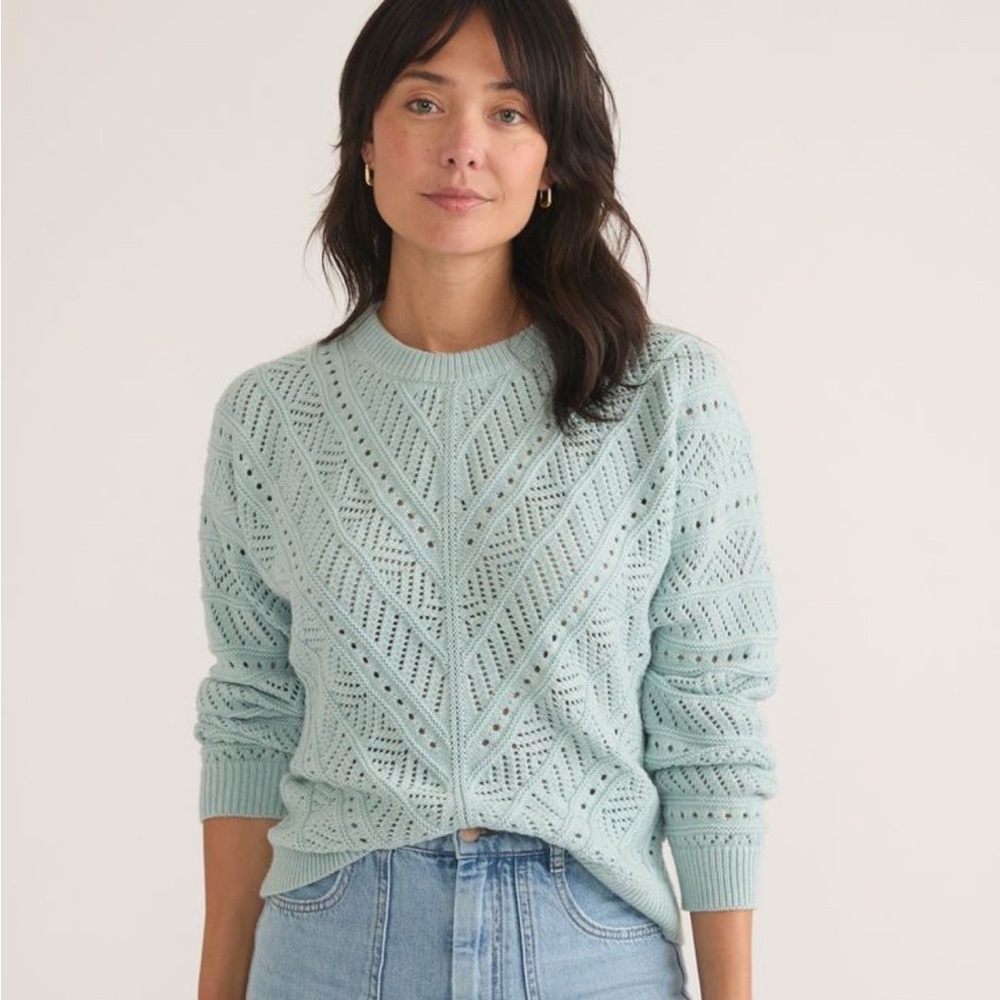 Marine Layer Sky Blue Knit Crew Neck Sweater